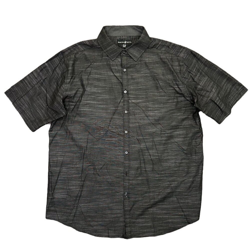 Beverly Hills Polo Club Men's Short Sleeves Shirt Big & Tall Size 2XLB Gray EUC